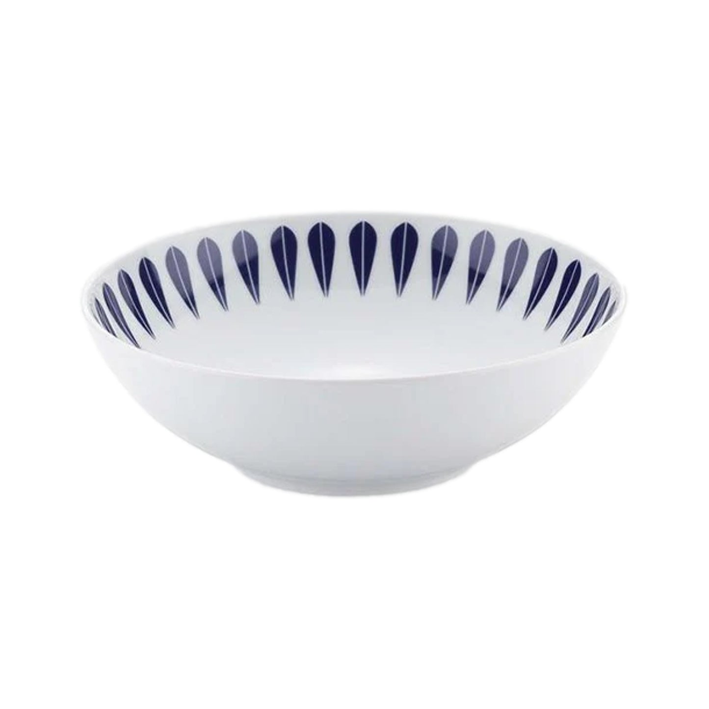Lotus Deep Plate White And Dark Blue By Lucie Kaas