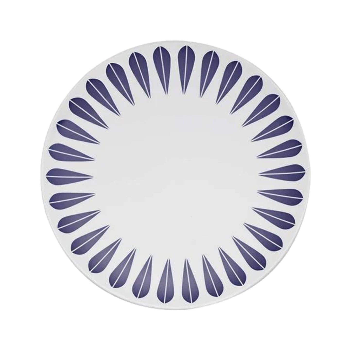 Lotus Plate White And Dark Blue By Lucie Kaas