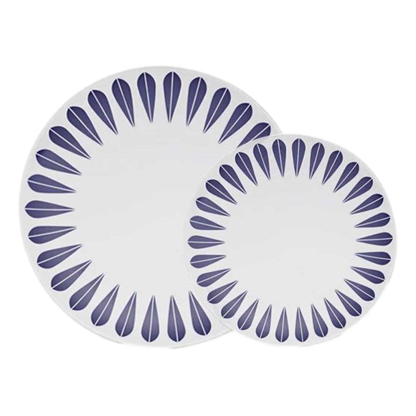 Lotus Plate White And Dark Blue By Lucie Kaas