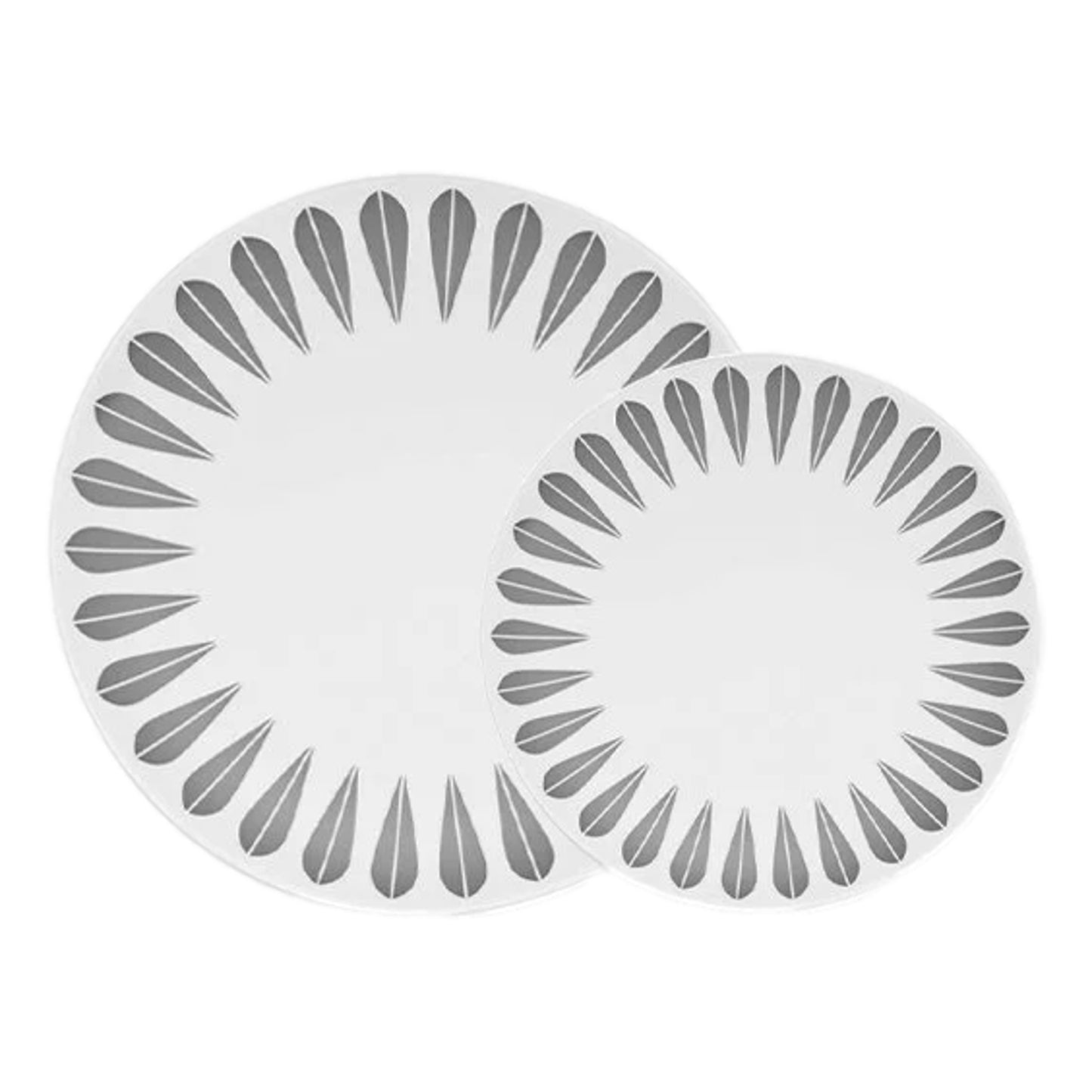 Lotus Plate White And Grey By Lucie Kaas