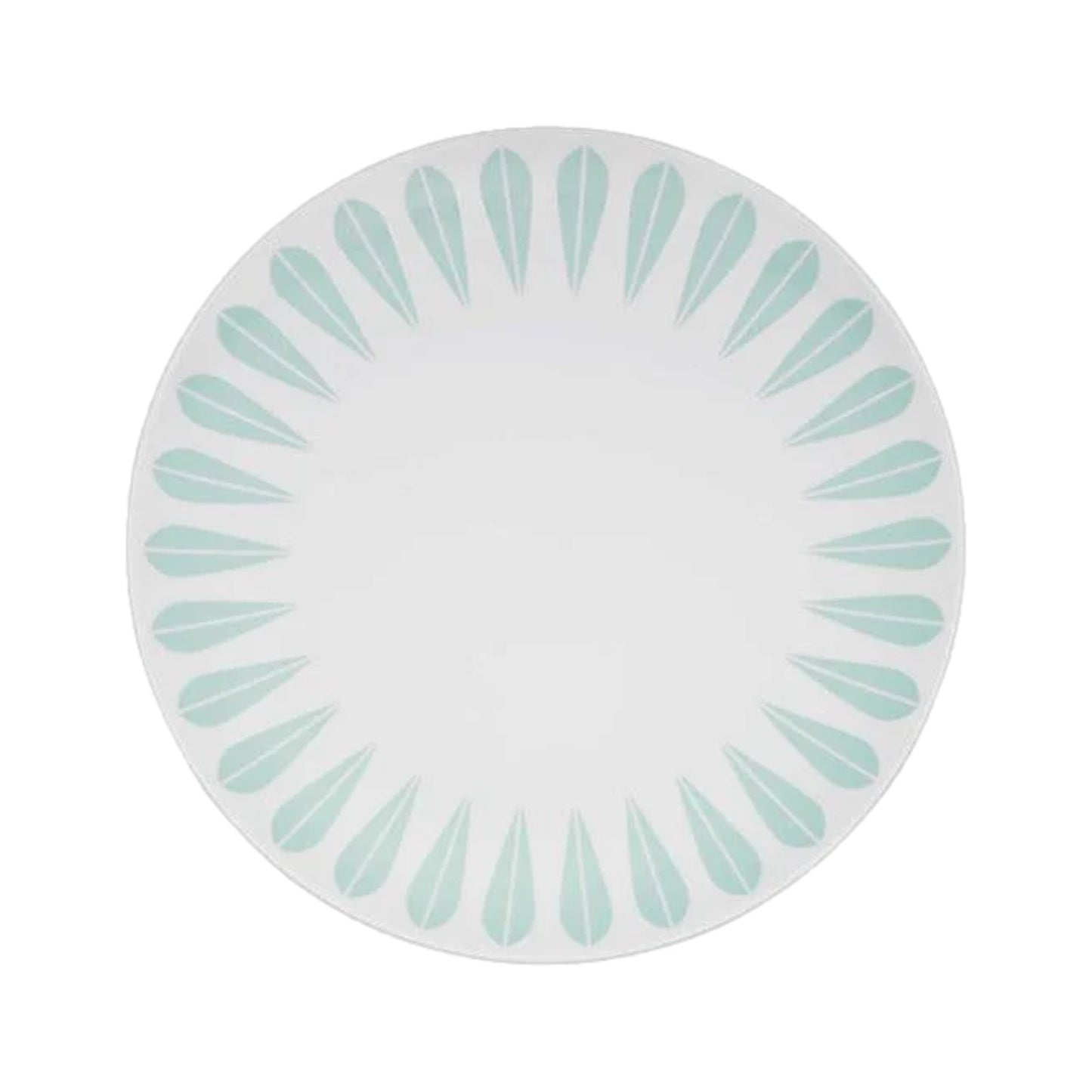 Lotus Plate White And Mint Green By Lucie Kaas