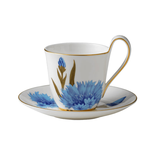 Royal Copenhagen Flora High Handle Cup And Saucer - Corn Flower 27 CL / 9.1 Oz