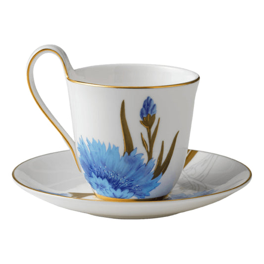 Royal Copenhagen Flora High Handle Cup And Saucer - Corn Flower 27 CL / 9.1 Oz