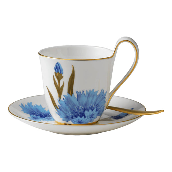 Royal Copenhagen Flora High Handle Cup And Saucer - Corn Flower 27 CL / 9.1 Oz