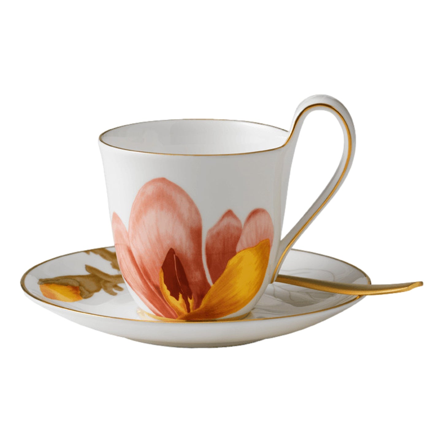 Royal Copenhagen Flora High Handle Cup And Saucer - Magnolia 27 CL / 9.1 Oz