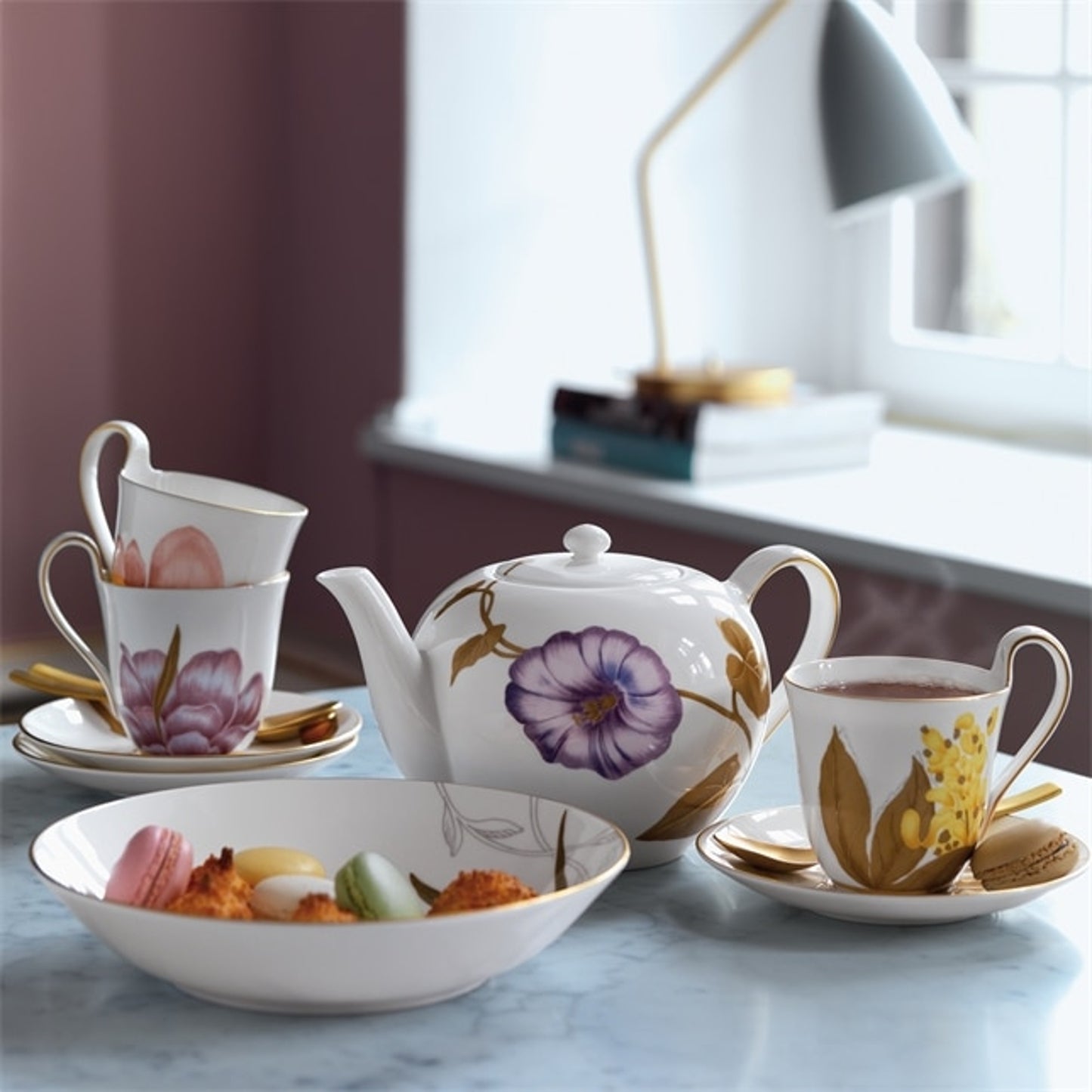 Royal Copenhagen Flora High Handle Cup And Saucer - Magnolia 27 CL / 9.1 Oz