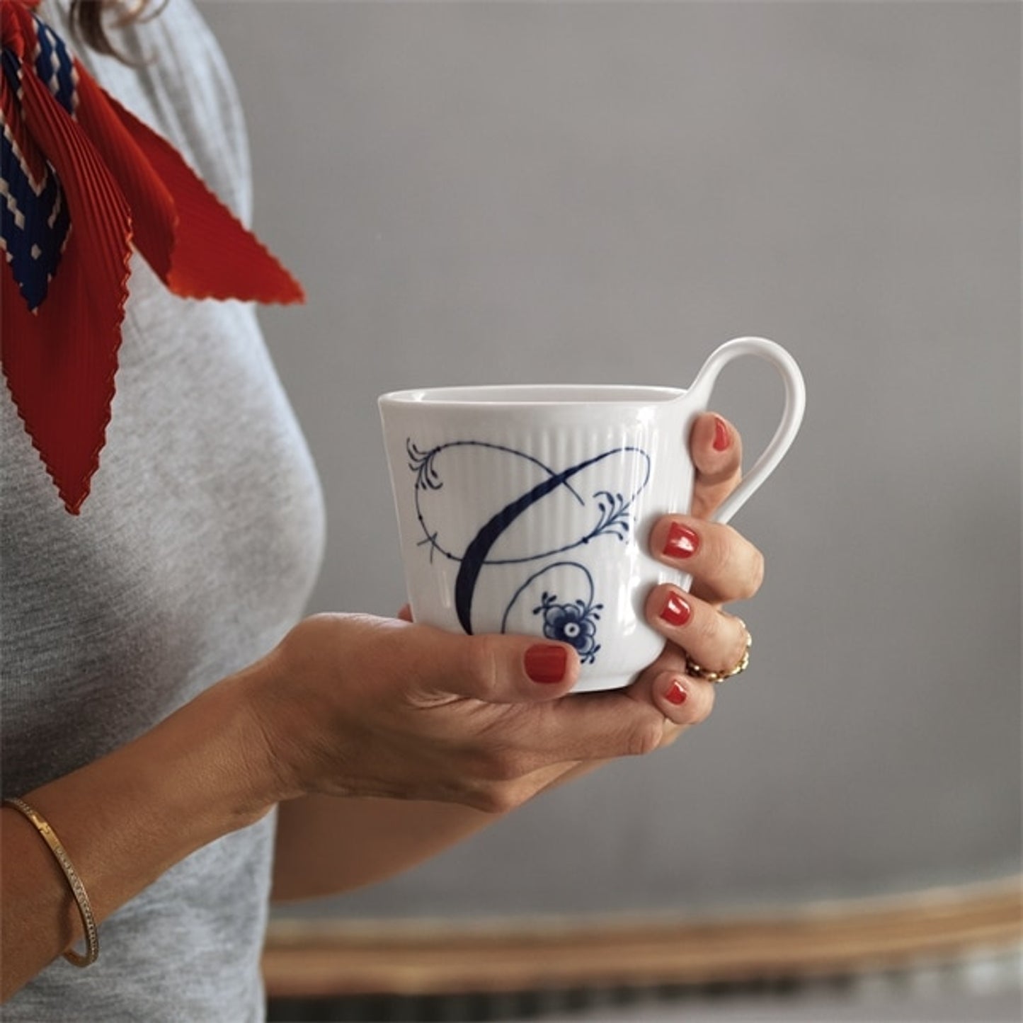 Royal Copenhagen High Handle Cup "C" 33 CL / 11.2 Oz