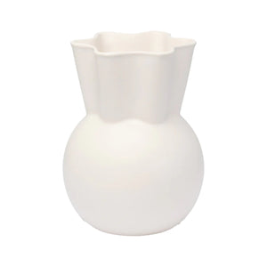 White Vase With Sweeping Top By Spring Copenhagen