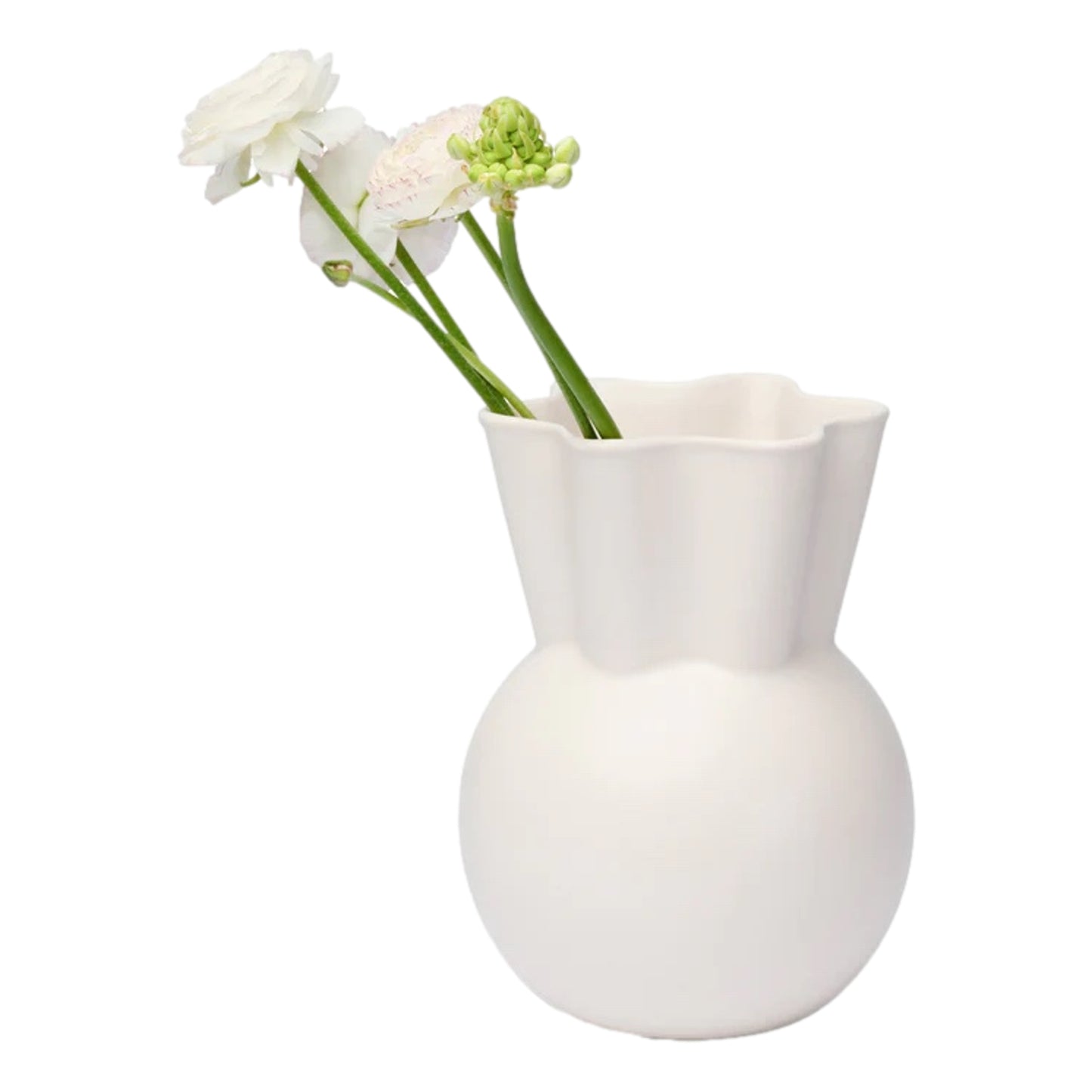 White Vase With Sweeping Top By Spring Copenhagen