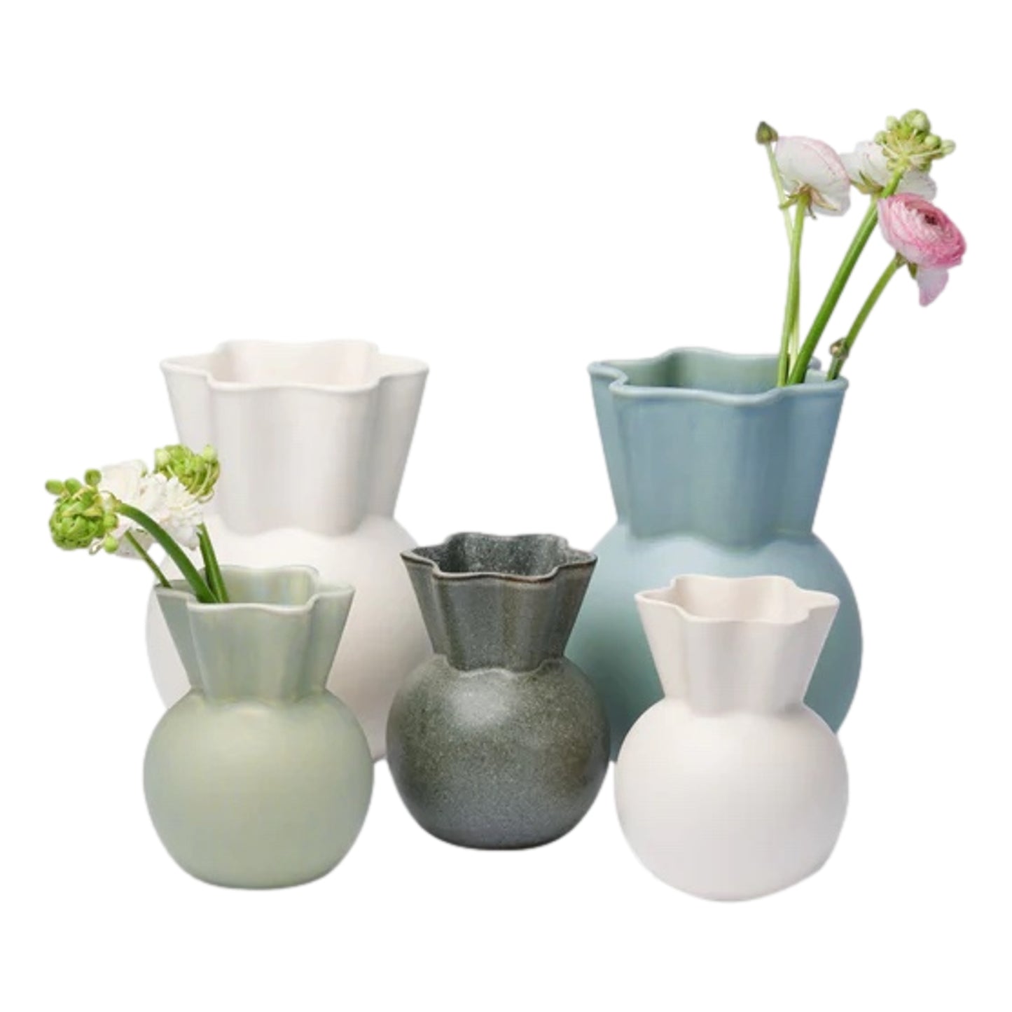 White Vase With Sweeping Top By Spring Copenhagen