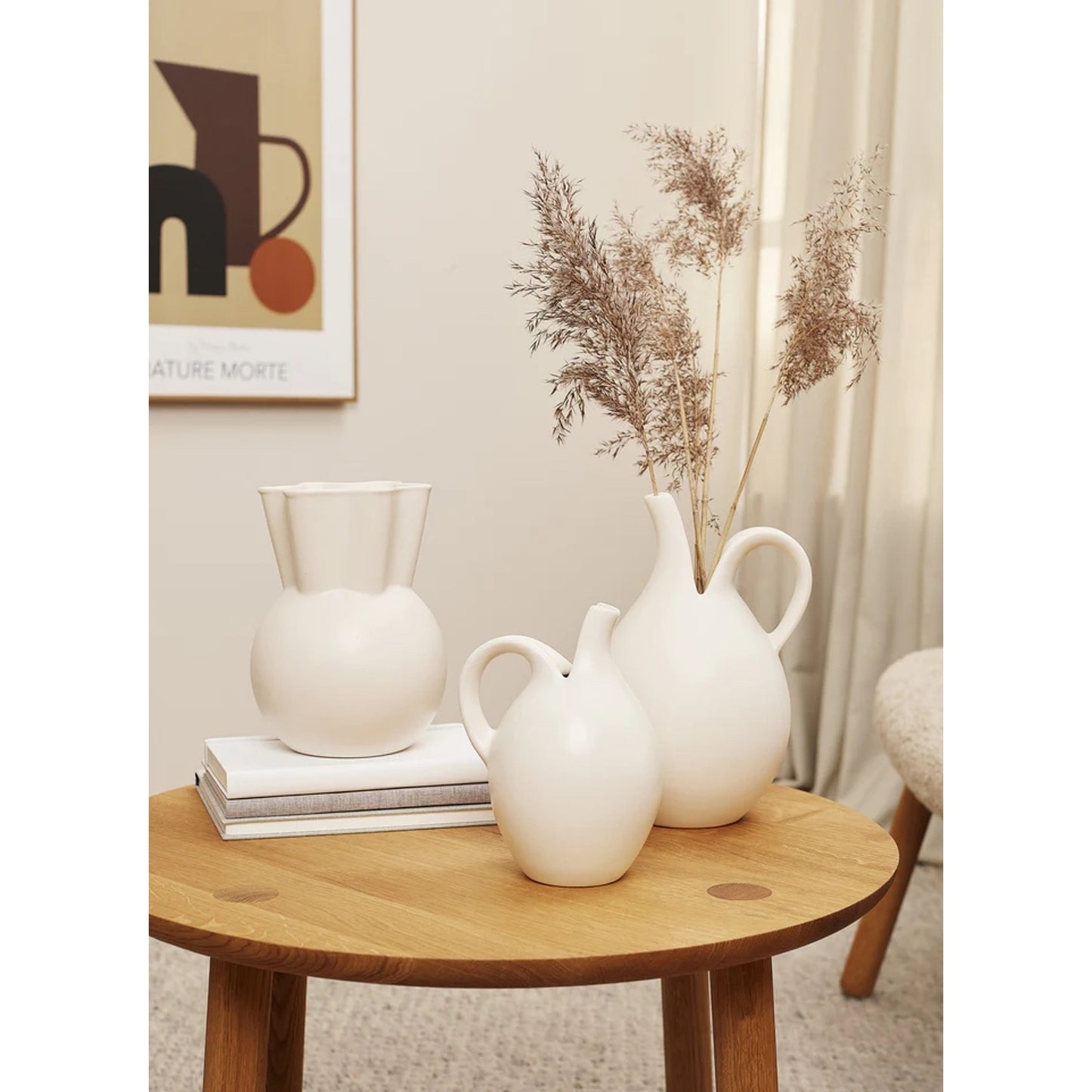 White Vase With Sweeping Top By Spring Copenhagen