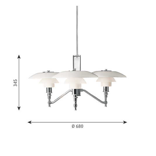 Poul Henningsen 3/2 Academy Chandelier