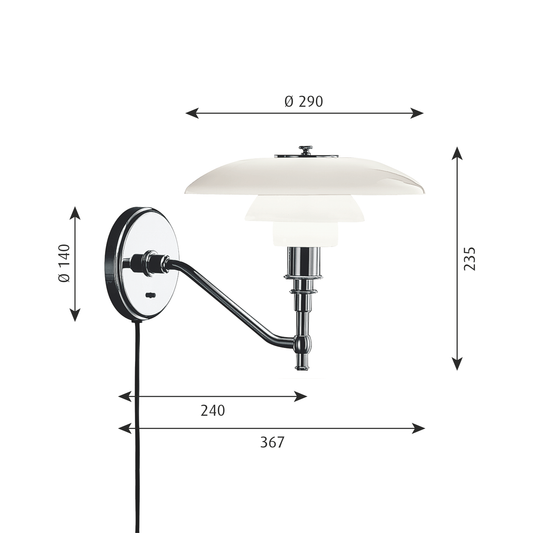 Poul Henningsen 3/2 Wall Lamp