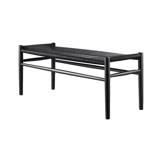 Jørgen Bækmark Model J83B Bench With Handwoven paper cord seat (Black)