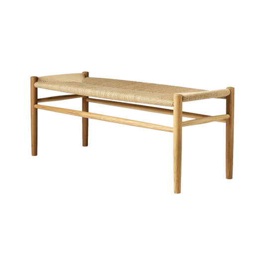 Jørgen Bækmark Model J83B Oak Bench With Handwoven paper cord seat