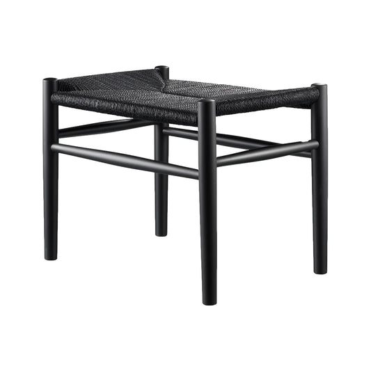 Jørgen Bækmark Model J83 Footstool With Hand Woven Paper Cord Seat (Black)